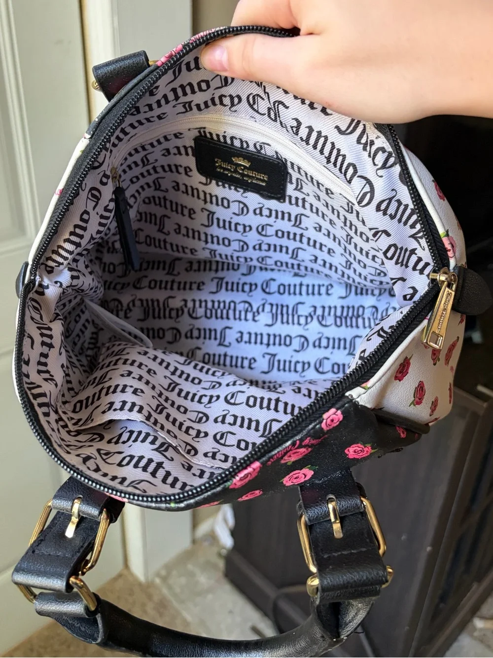 Juicy Couture Rose Shadows Floral Dome Satchel Bag